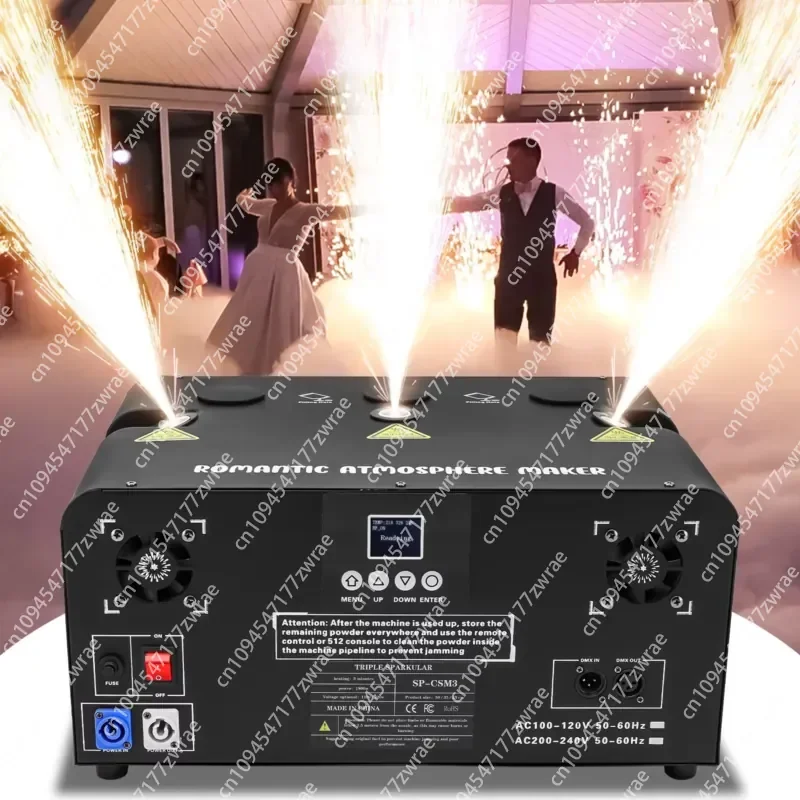 2000W AC 100-240V Electric Manual Remote Control DMX512 5CH Aluminum Three Nozzle  Machine for Weddings