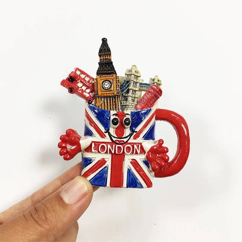

London, UK Mug Big Ben Bus Cultural and Creative Refrigerator Magnet High-Value Decorative Item Travel Souvenir