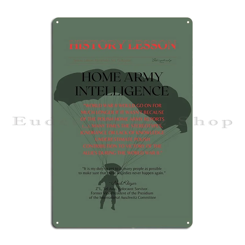 History Lesson Polish Home Army Armia Krajowa Vol 3 Metal Plaque Poster Print Painting Wall Mural Kitchen Tin Sign Poster