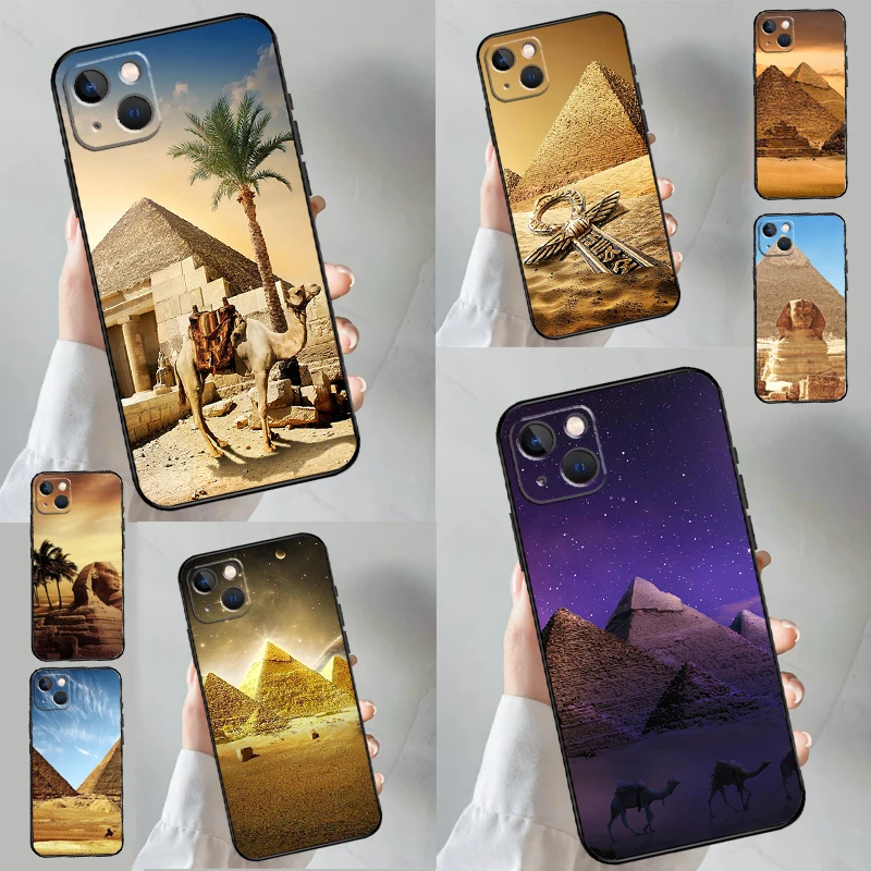 Ancient Egyptian Case For iPhone 11 12 13 14 16 15 Pro Max Plus Mini X XR XS Max 7 8 Back Cover