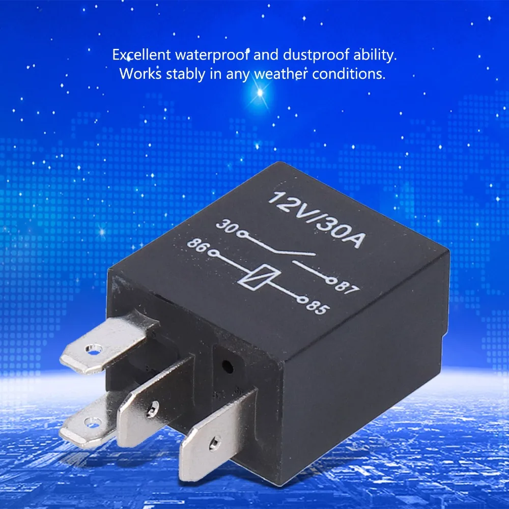 10 Pcs Relay Kit 4 Pin/5Pin Violet Relay 12V 30A 36.6*23*15.5mm Car Relay Relay Set Automobile Use