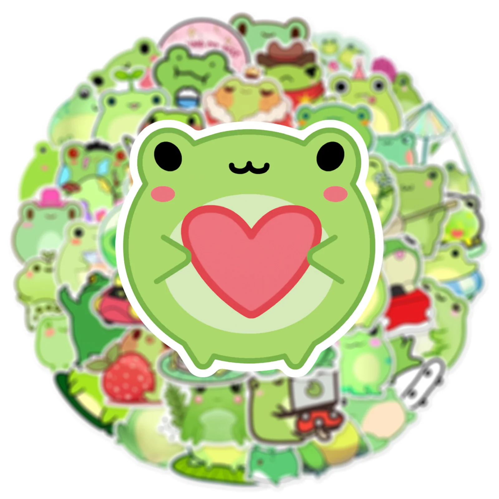 10/25/50pcs Funny Cute Frog Graffiti Stickers for DIY Stationery Suitcase Water Bottle Phone Laptop Skateboard Scrapbooking