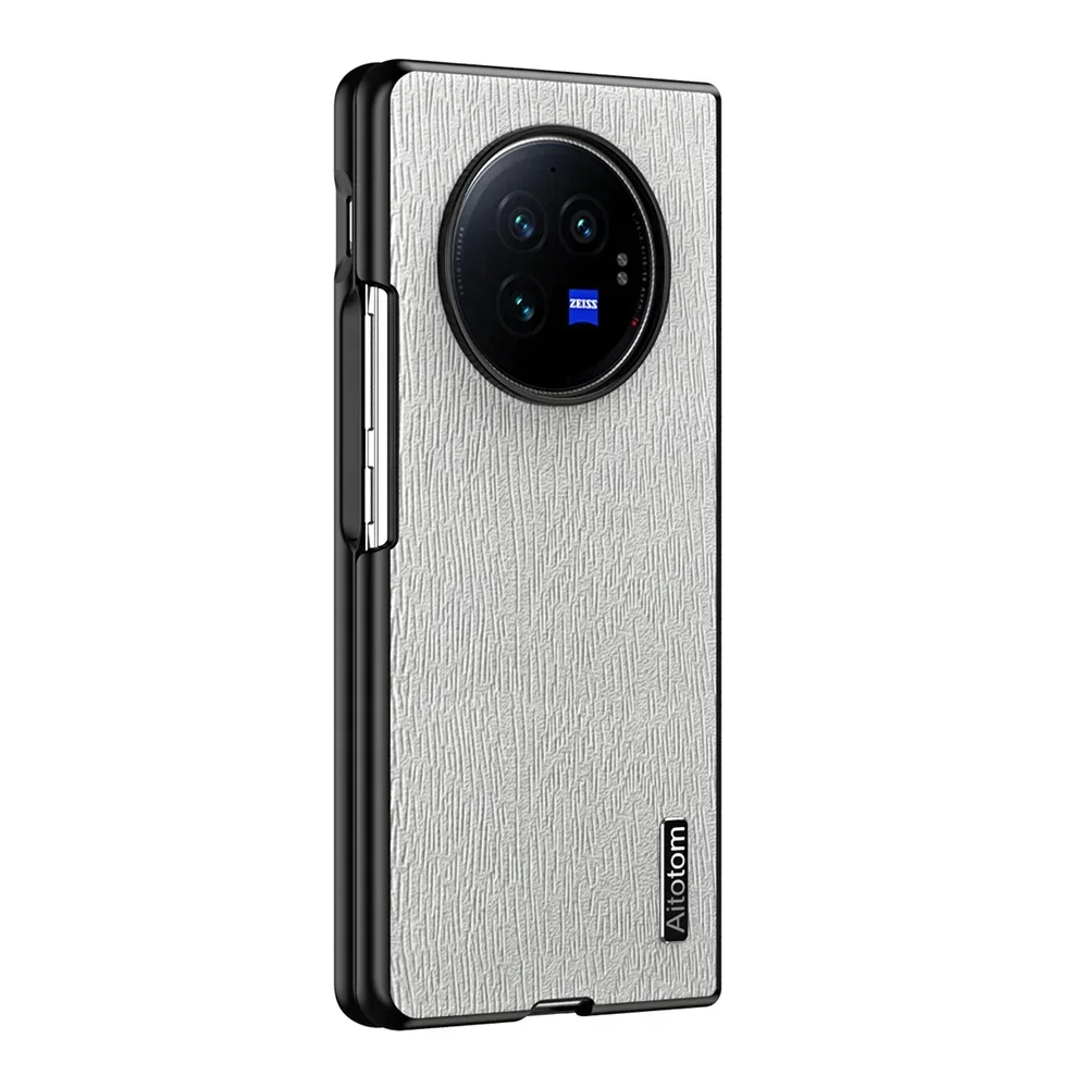 Leather Wood Pattern Case for  VIVO X Fold 3 Pro X Fold 2 X Fold X FLIP 4G 5G PC Bumper Slim Shockproof Protection Case