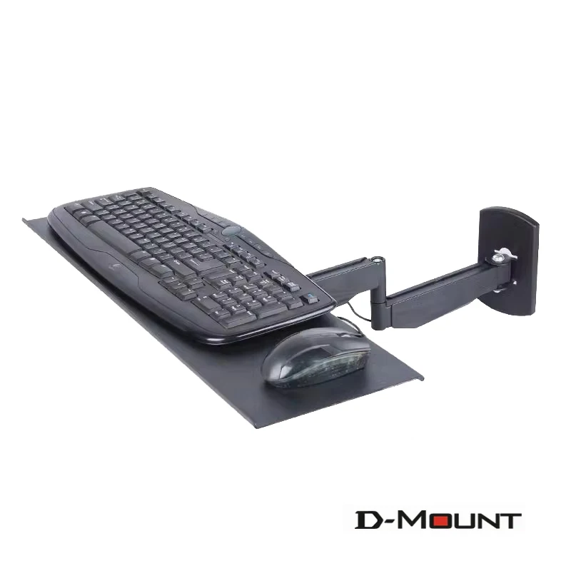 D-MOUNT 200-KYM3 Keyboard Tray Mounted on Wall 600x185mm for Standing Working Keyboard Holder Long Arm
