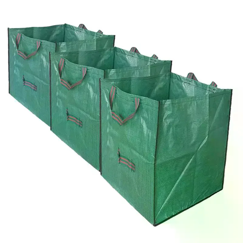 Heavy Duty Garden Storage Bag, Puncture-Resistant Reusable Lawn Leaf Collection Bag With Reinforced Handles, Leaf Bag