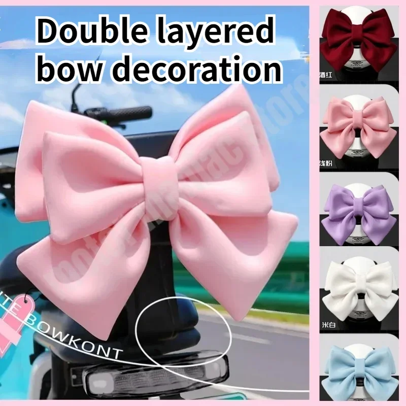 Motorcycle Helmet Bow Decoration Electric Vehicle Body Front and Rear Modification Double-layer Large Bow Decoration Accessories