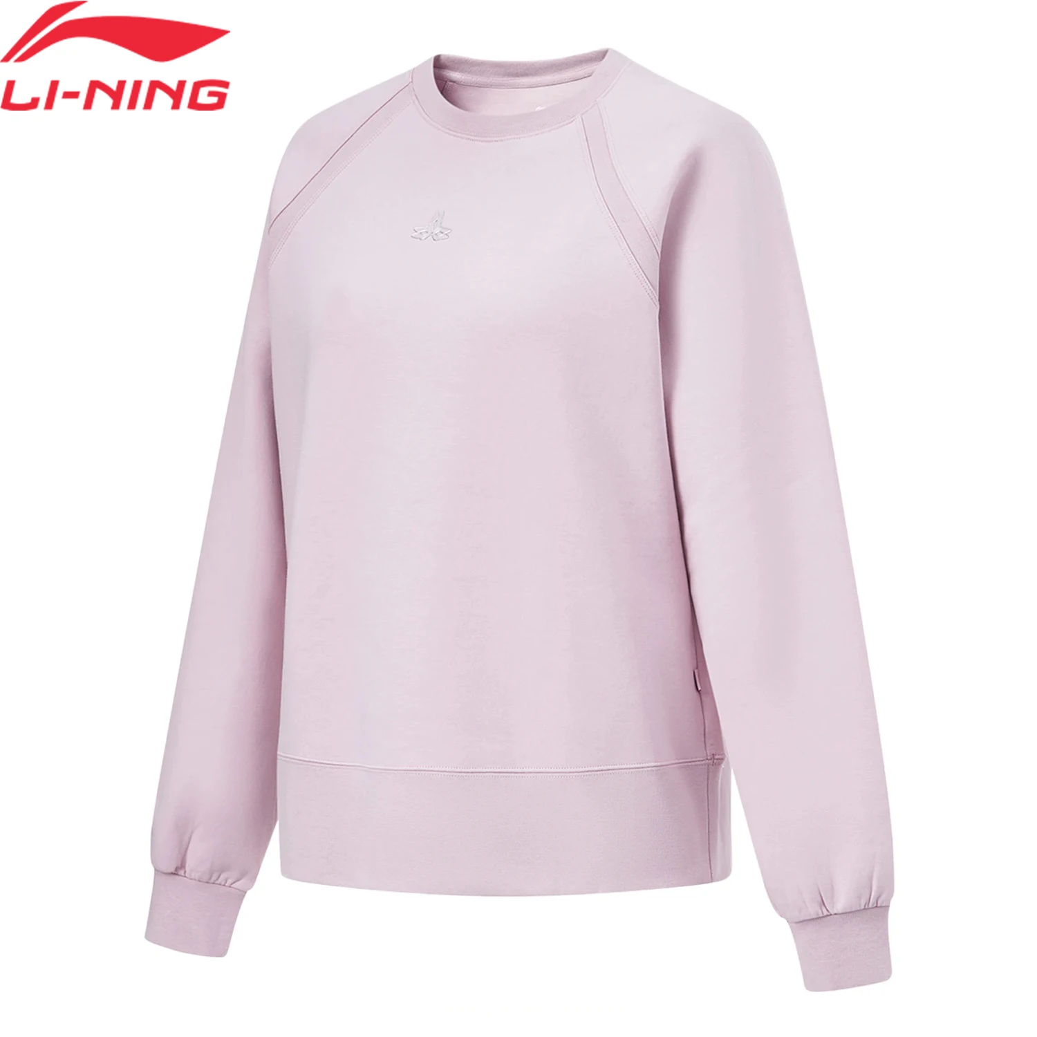 Li-Ning Women Training Sweatshirt Long Sleeve 3D FITTING Loose Fit LiNing FITNESS Comfortable Breathable Soft Pullover AWDU116