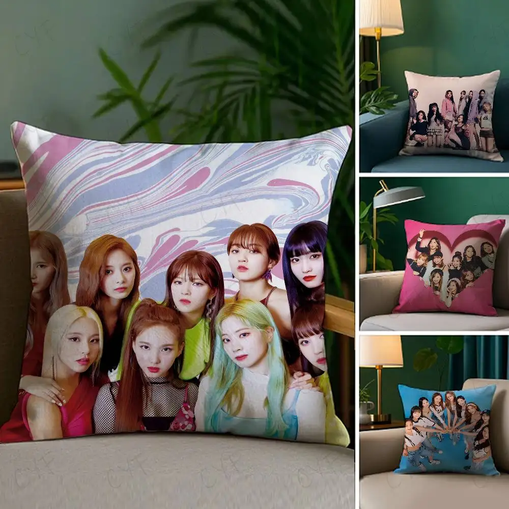 

Hot Kpop T-TwiceS Pillow Case Custom Printed Brushed Fleece Pillow, Baby Skin-Touch, Eco-Friendly Dye-Sublimation Cushion for Ho