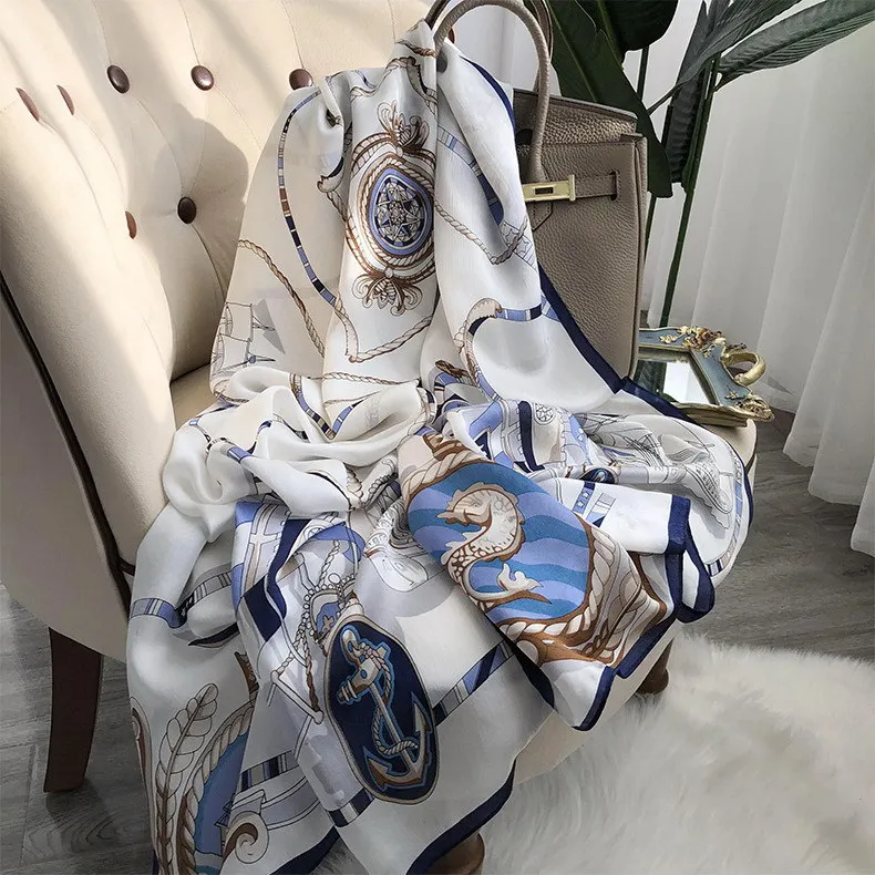 2025 Brand 100% Pure Silk Scarf Women Luxury Hangzhou Real Silk Wraps For Ladies Print Shawls Foulard Femme Natural Silk Scarves