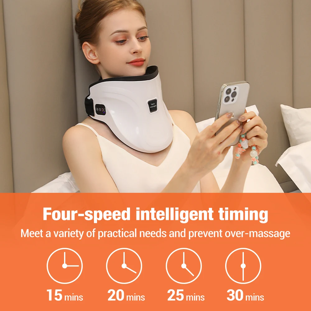 Electric Air Pressure Neck Brace with Remote Control Cervical Protector Hot Compress Posture Correction Support Health Care