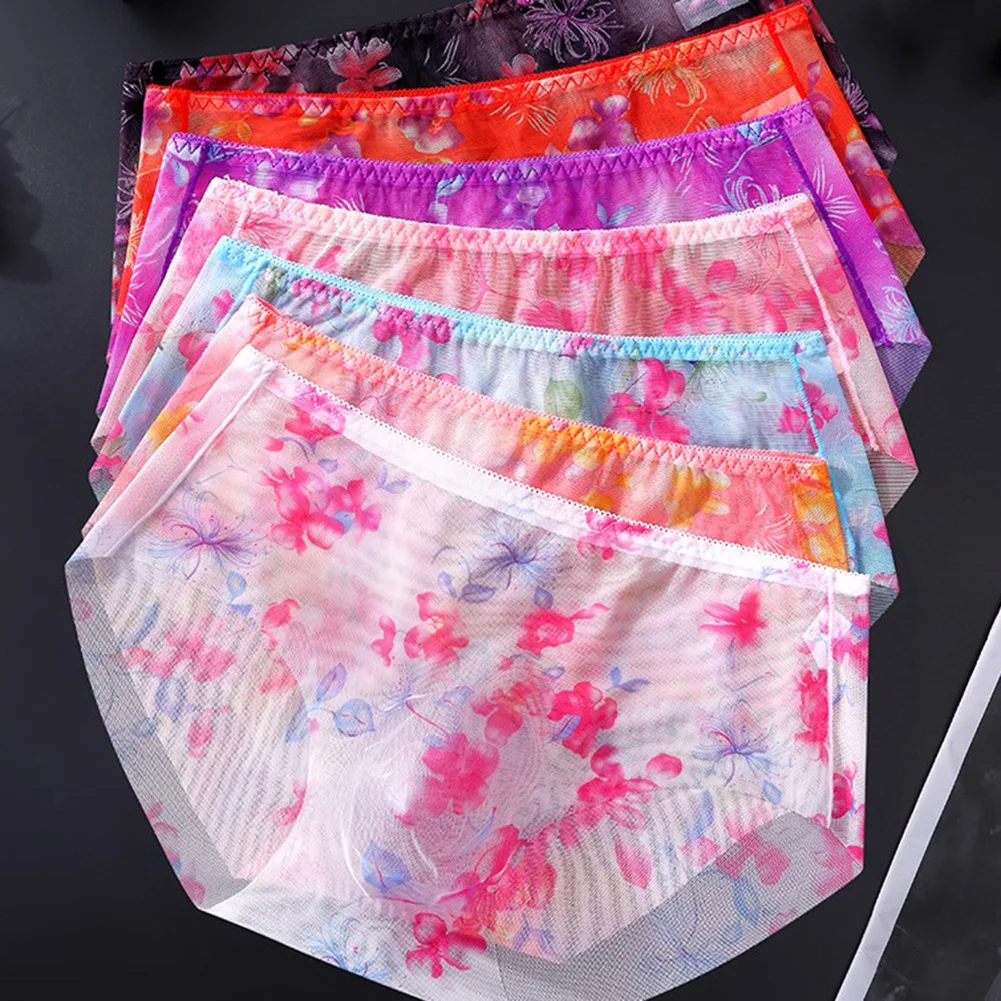 

Men's Thin Mesh Briefs Underwear 3D Bulge Pouch Print See Through Sissy Panties Quick-drying Breathable Underpants