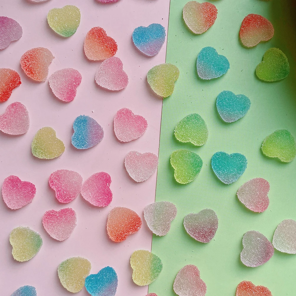 

50pcs Simulated Soft Realistic Heart-Shaped Fake Candy Decor Desktop Party Decor Simulation Candy For Home Office Bar Hotel