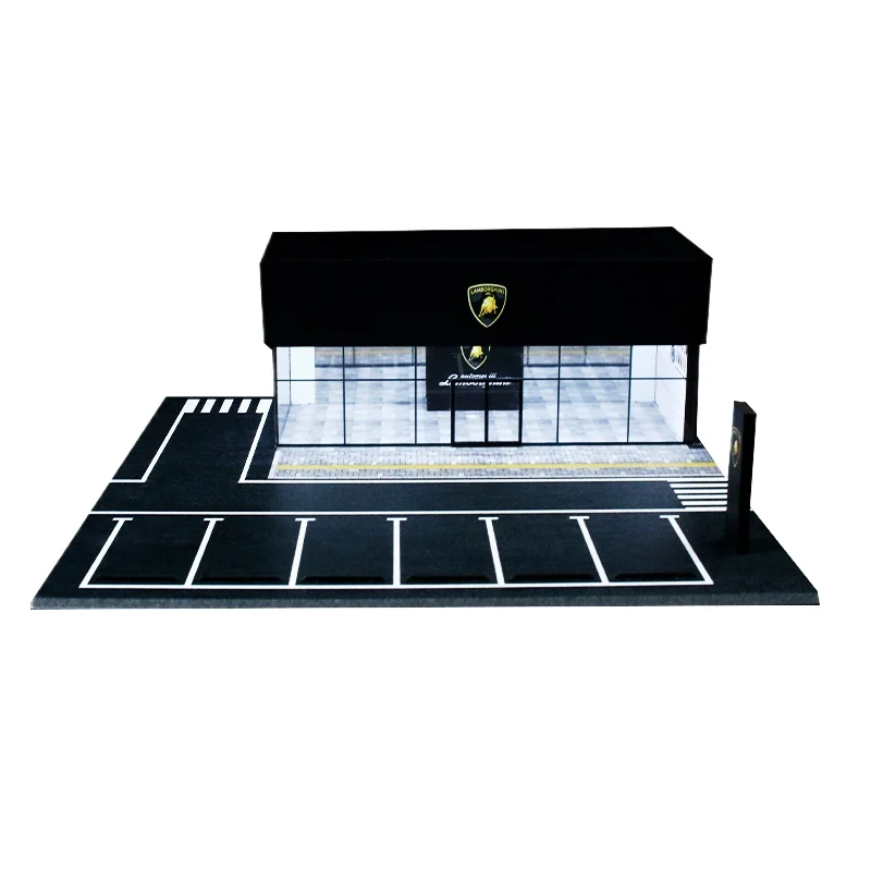 1:64 Lambo Porsche BMW 4S shop car showroom lighting scene model