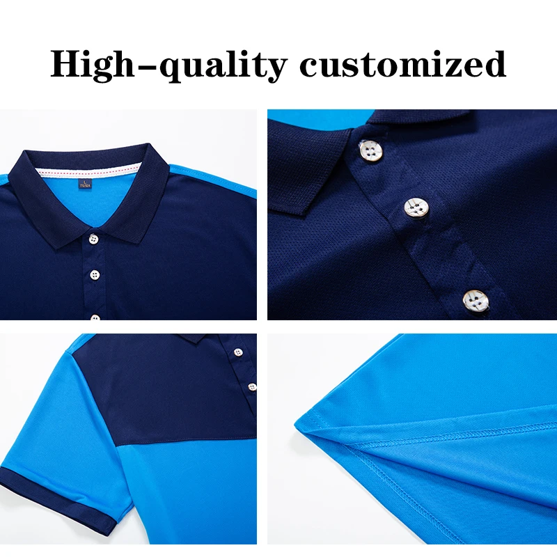 5-color POLO shirt custom color matching sports breathable stitching lapel short sleeve printing DIY brand text