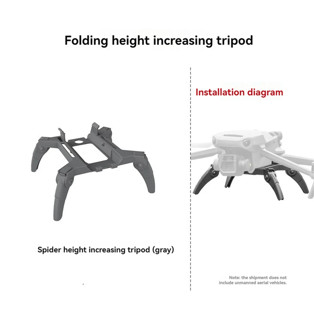 Foldable Landing Gear Heightened Leg Support Protector for Mavic3/3Cine Drone Accessories,Gray