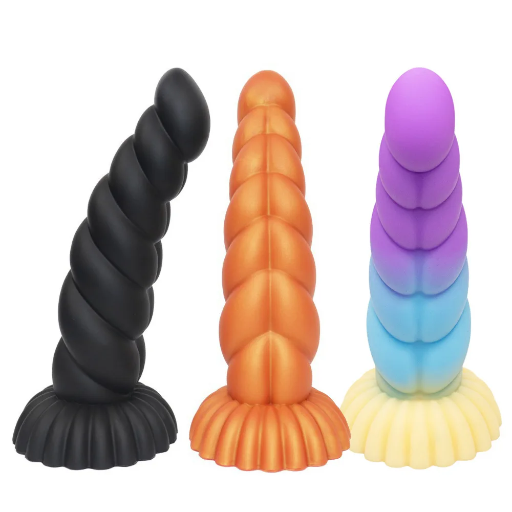 14cm Threaded Dildo with Suction Cup Glow In Dark Colorful Penis for Beginners Female Men Masturbator Beginner Anal Plug Toy