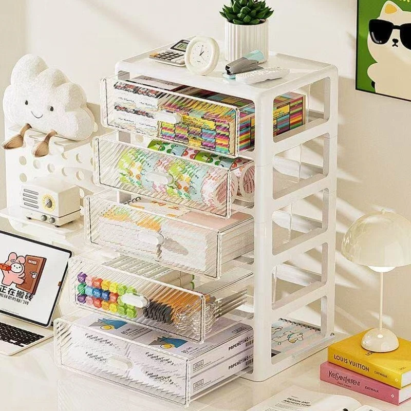 Desktop Organizer Box Drawer Style Office Supply Storage Box Cosmetic Storage Multi Layer Arrangement Shelf Cabinet