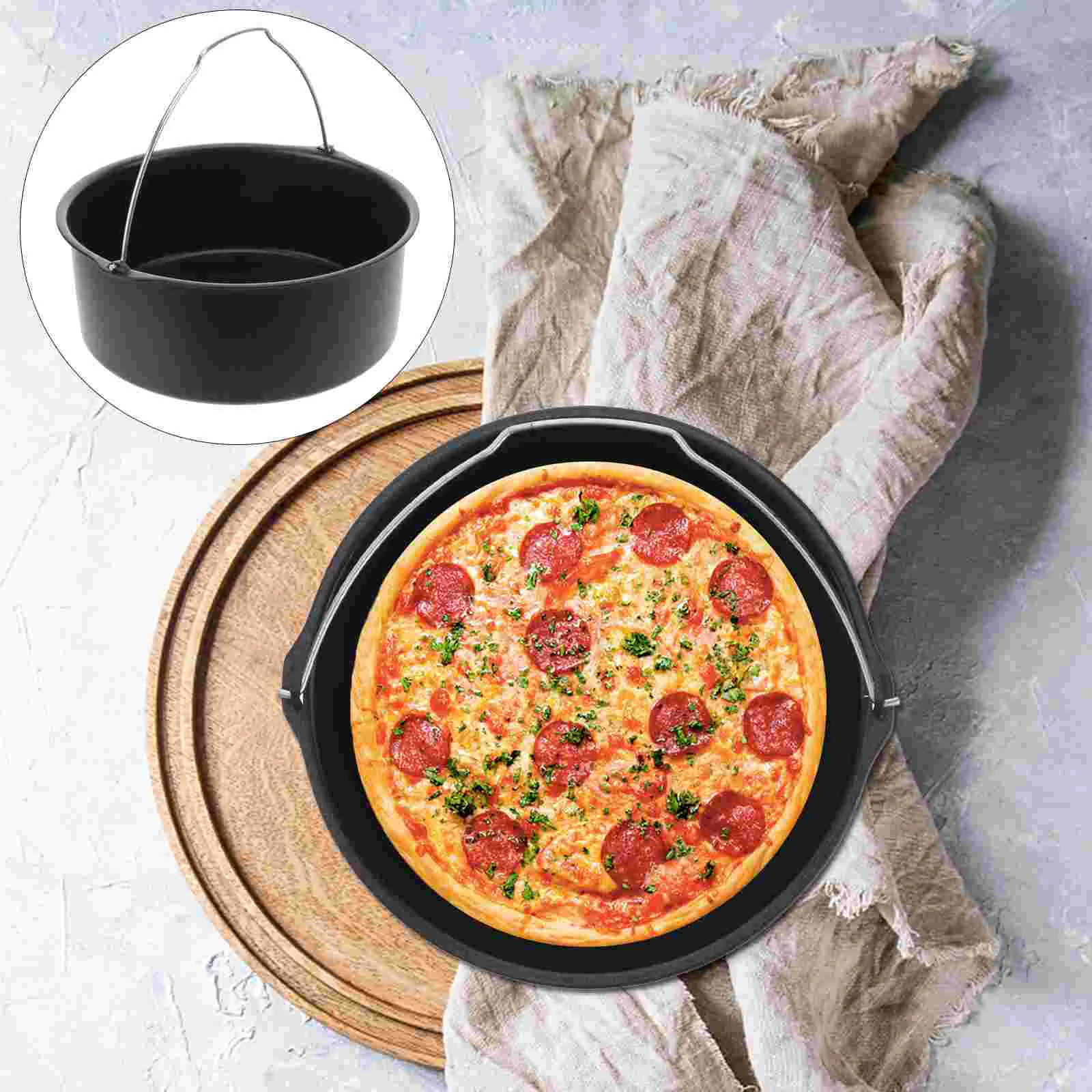 Air Fryer Accessories Frying Pans Pizza Plate Household Cake Baking Tray Cooker