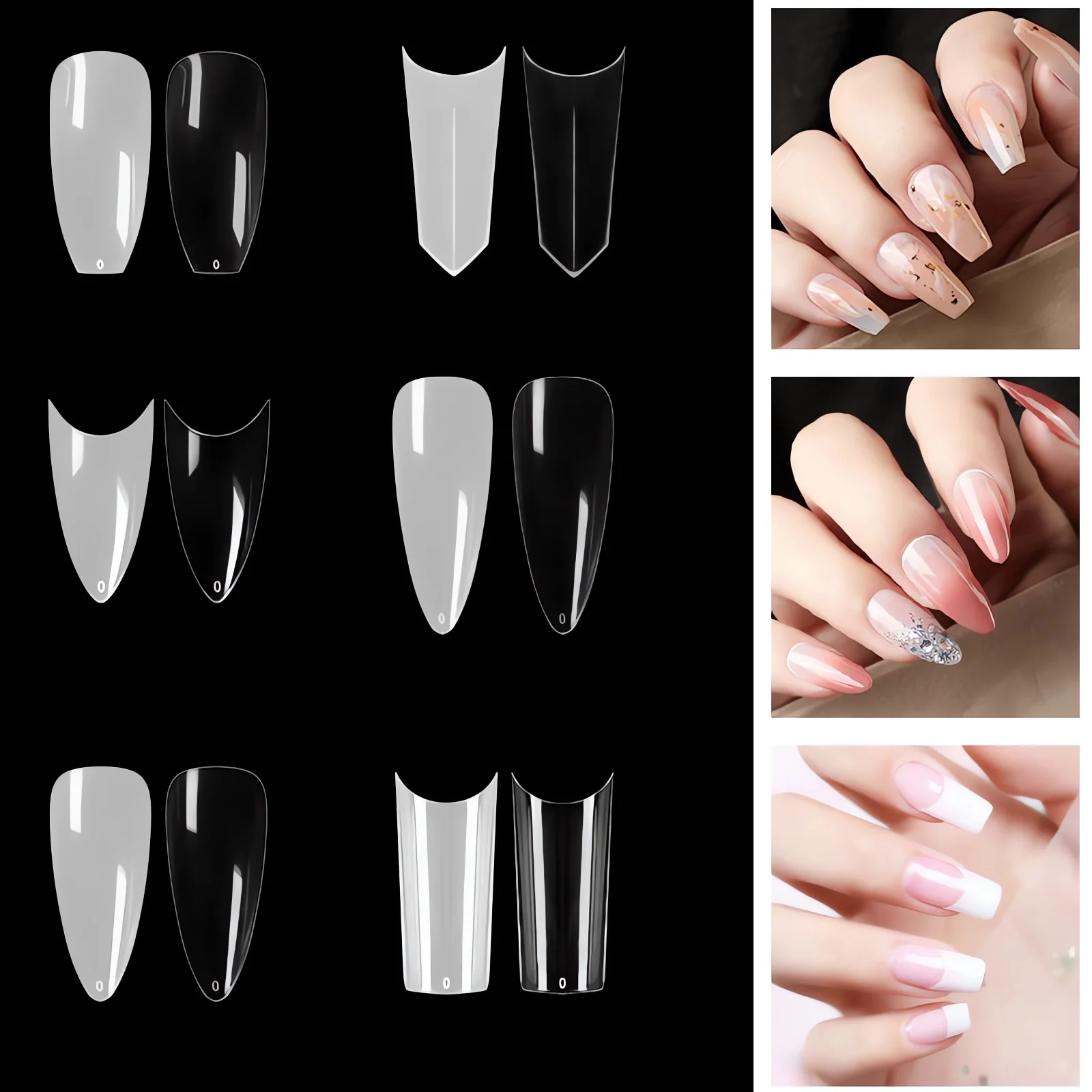 500 PCS Soft Gel Nail Tips for Press On Nails – Clear and Matte Finish, Medium Length, Ideal for DIY & Professional Use