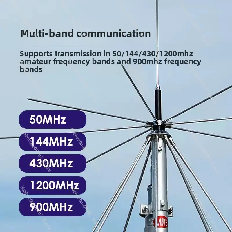 Discone Antenna 25-1300MHz Ultra Wideband Broadband 1.7m for Aviation Scanner Receiver