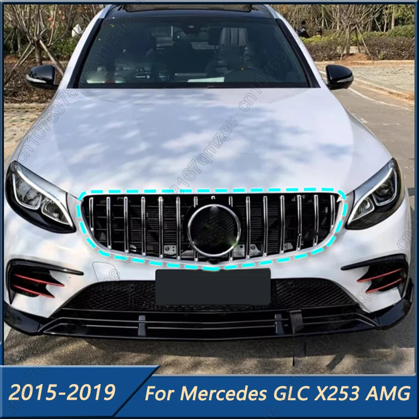 

Car Front Racing Billet Bumper Grilles GT Style Grilles For Mercedes Benz GLC Class X253 2015-2019 GLC250 300 350 GLC43 AMG