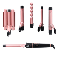 Trending Hair Styling Tools Professional Curling Iron Wand Hot 5 in 1 Hair Curler 3 Barrel Interchangeable Ceramic Hair Wave Set