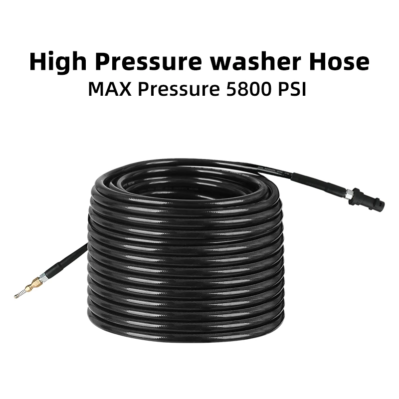 5800 PSI 40 MPA 100 FT High Pressure Washer Hose Pipeline Flushing Spring Sewer Jetting Nozzle K.C. K Series