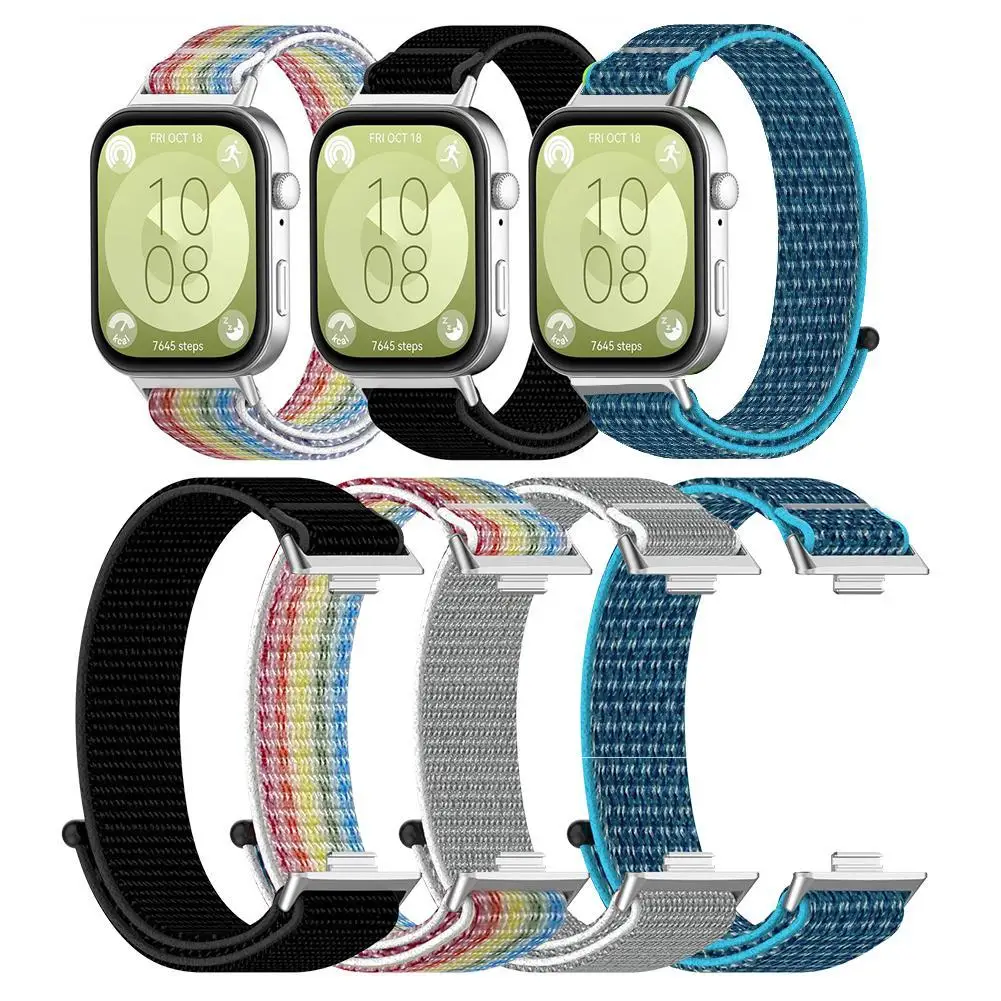 Watch Replacement Strap for huawei Fit3 Strap For HUAWE Watch Fit3 Nylon Strap Rainbow Color Smartwatch Nylon