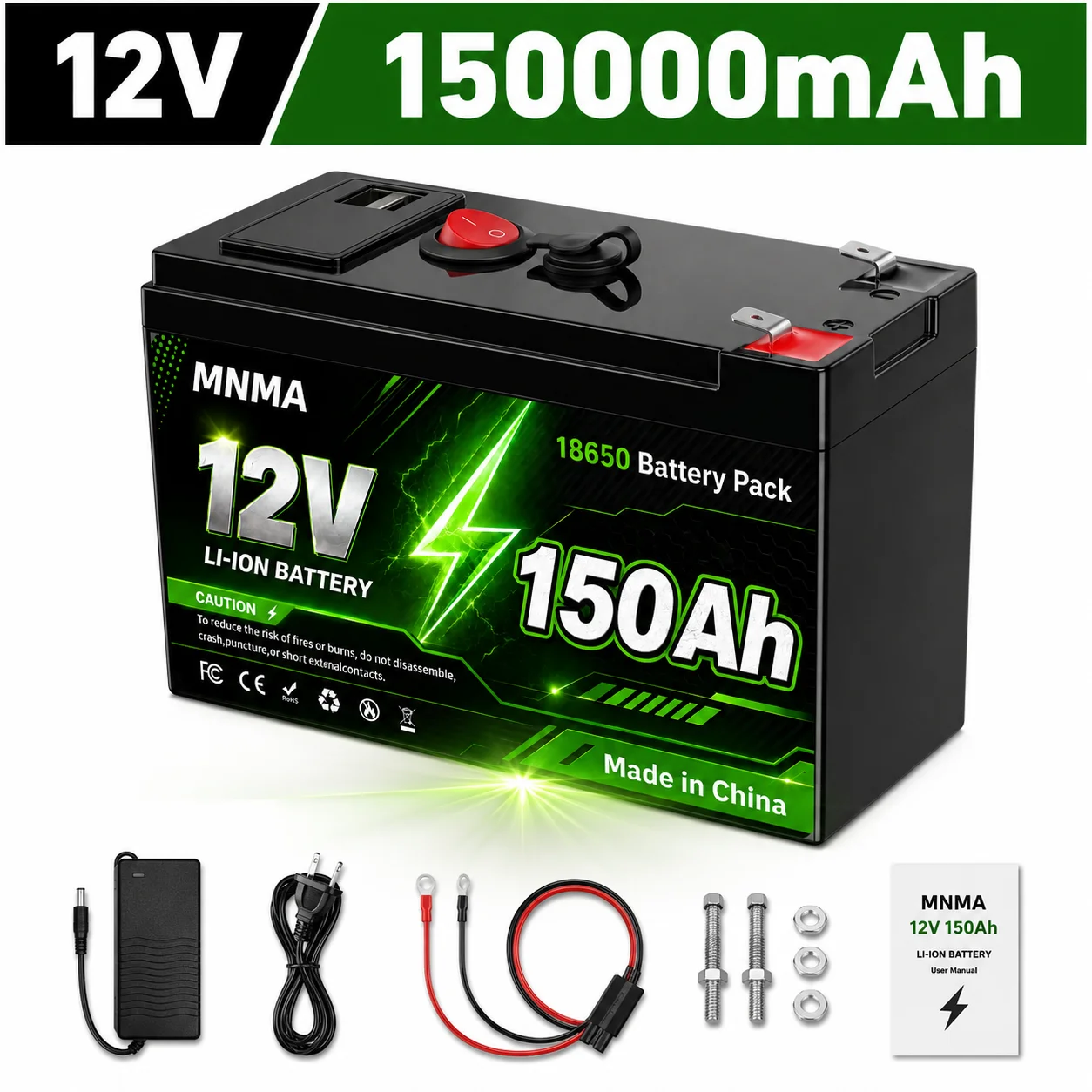 12V 150Ah lithium battery outdoor energy storage power supply camping off grid small furniture long endurance power supply