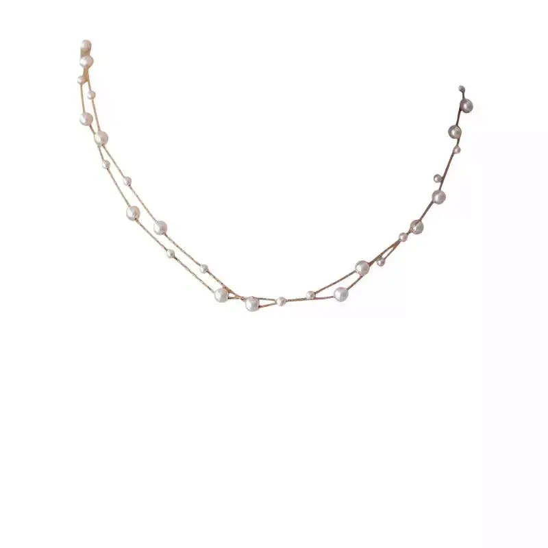 Elegant And Sweet Temperament Double-Layer Pearl Women's Necklace, Suitable For Fashionable And Sweet Girls As A Jewelry Gift