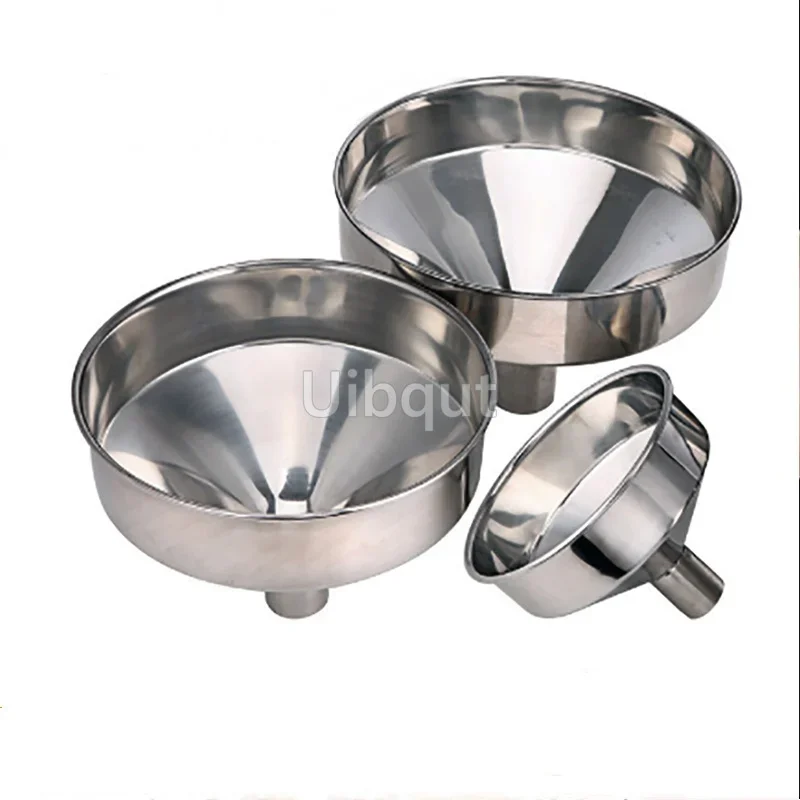 304 Big Stainless Steel Funnel Kitchen Oil Liquid leakage Funnel Detachable Refueling Filter Wide Mouth Kitchen Tools