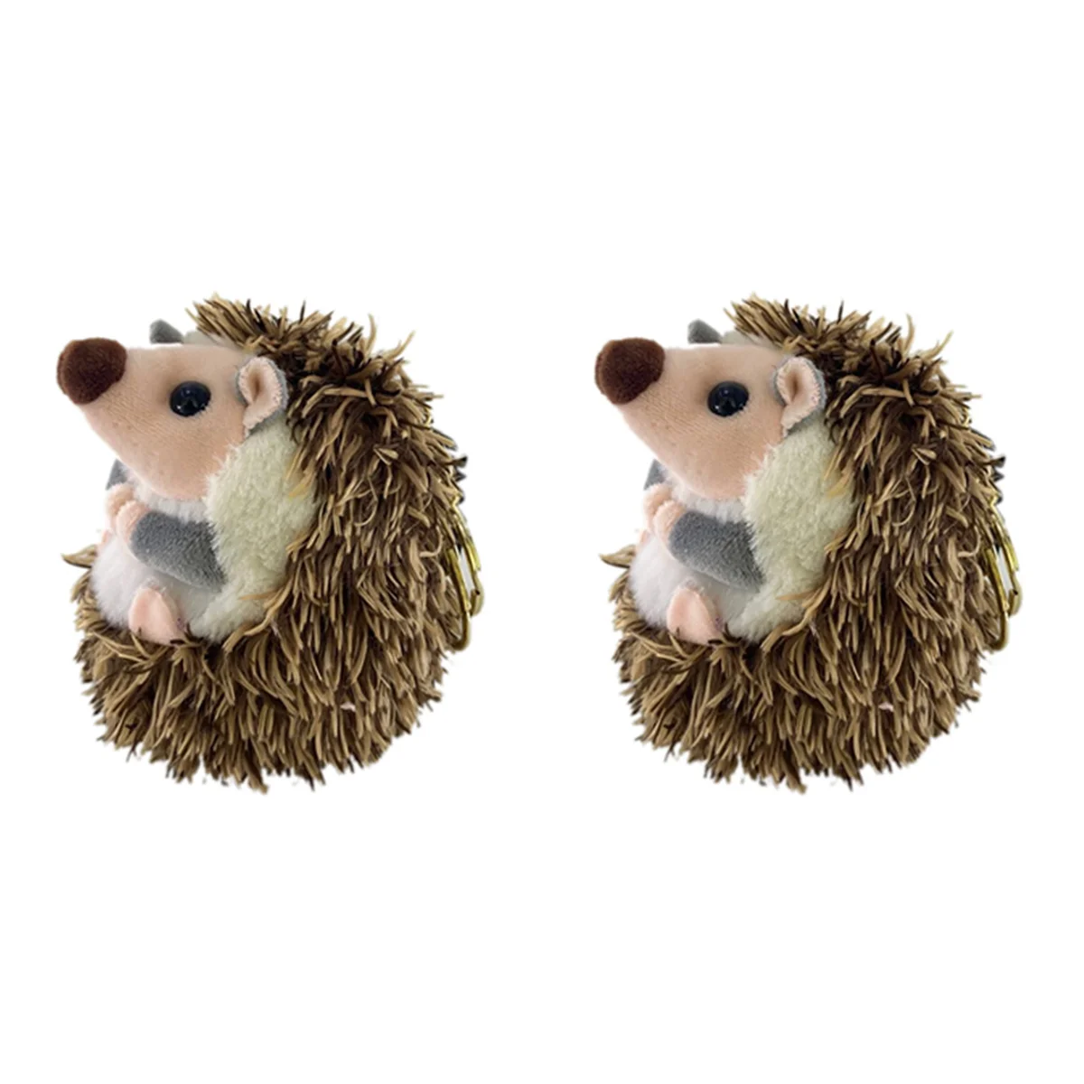 A07I 2X Niedlicher Igel Plüsch-Schlüsselanhänger Handy-Anhänger Schlüsselanhänger Igel Pompon Ring Anhänger Braun Anime Geschenke