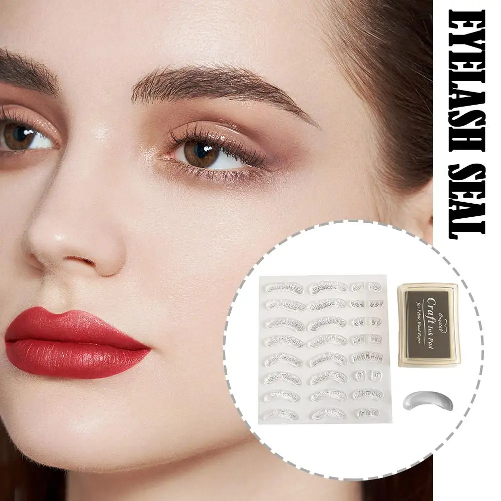 Wieder verwendbare untere Wimpern stempel Wimpern stempelset transparente untere Wimpern Silikons tempel falsche Wimpern Stempel kissen für Anfänger Make-up