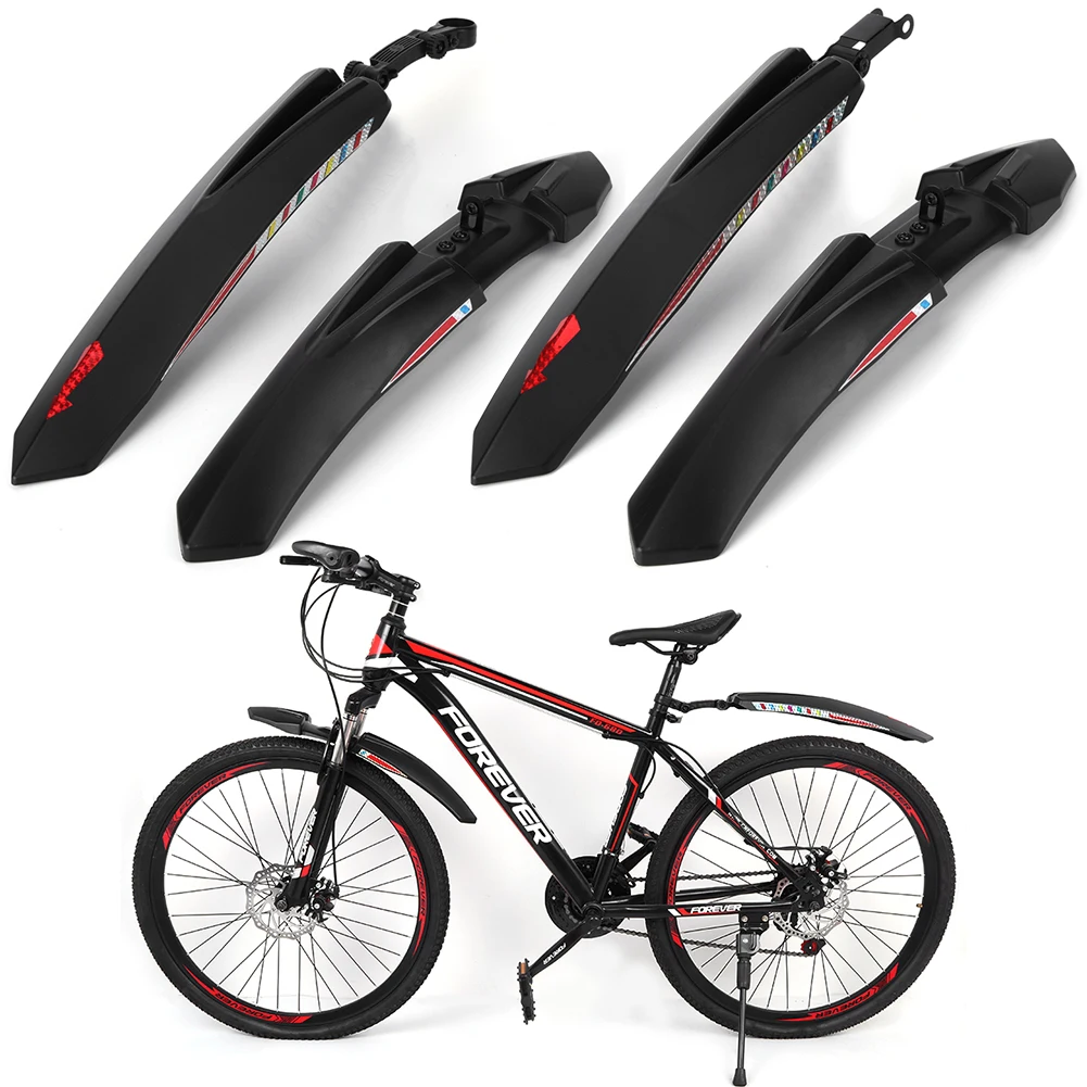 2Pcs Bike Fenders Mudguard with Reflective Sticker Bicycle Splash Guard Universal Bike Mud Guard Fender for 26 27.5 29 Inch Bike