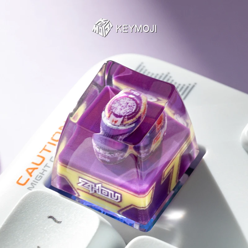 KEYMOJI Zhou Guanyu F1 Racing Driver Helmet Artisan Keycap 2023 Season For MX Switch Mechanical Keyboard Keycap