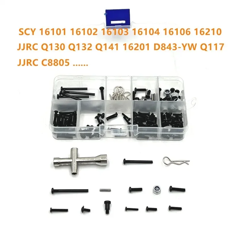 SCY 16101 16102/pro 16103 16104 16106 16201 JJRC Q130A Q130B Q141 Metal Screws Fastener Kit Repair Tools 1/16 RC Car Spare Parts