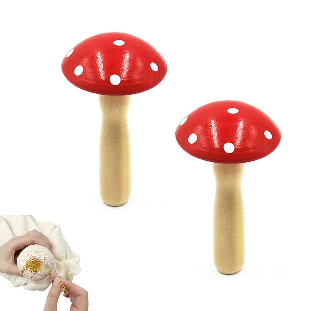 1pc Wooden Darning Mushroom Patching Tool Manual Darning Kit Clothes Socks Mending Tool for Hats Mittens Repairing Equipment