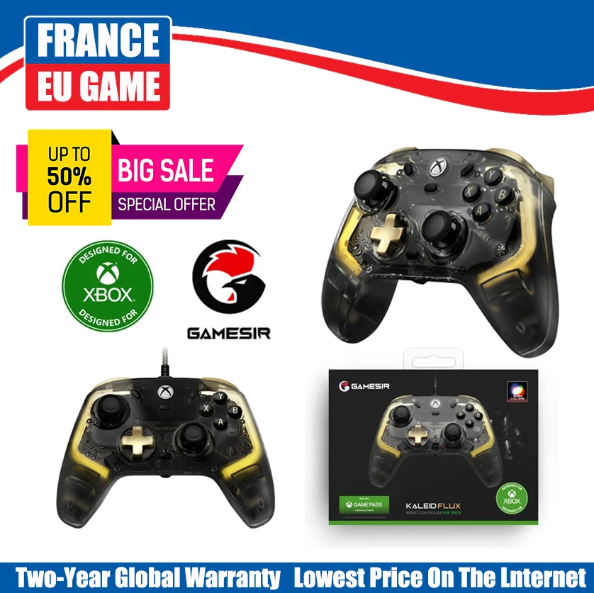 وحدة تحكم ألعاب GameSir Kaleid Flux Xbox Gamepad con كابل con efe Hall para Xbox Series S، Xbox Series X، Xbox One PC Stea
