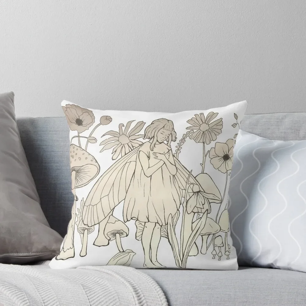 Aurora Aksnes fairy illustration print Throw Pillow Decorative pillow case pillowcases for sofa cushions Throw Pillow