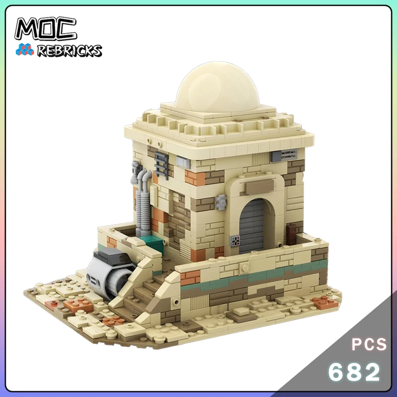 MOC اللبنات The Mandaorian Tatooine SW House 2 MiniBar نموذج لتقوم بها بنفسك التكنولوجيا الطوب لغز ألعاب للأولاد هدايا عيد الميلاد