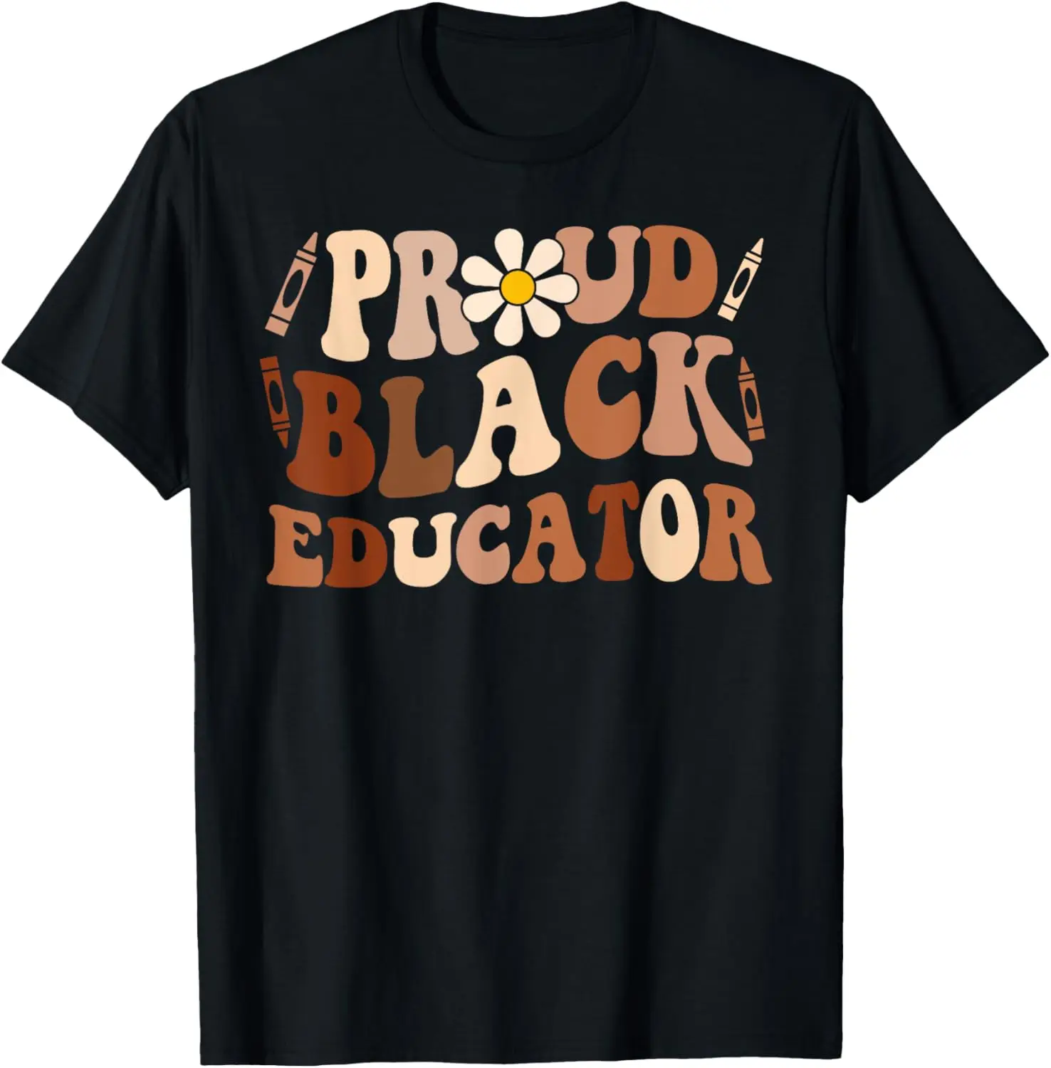 Groovy Proud Black Educator African Pride Black History T-Shirt