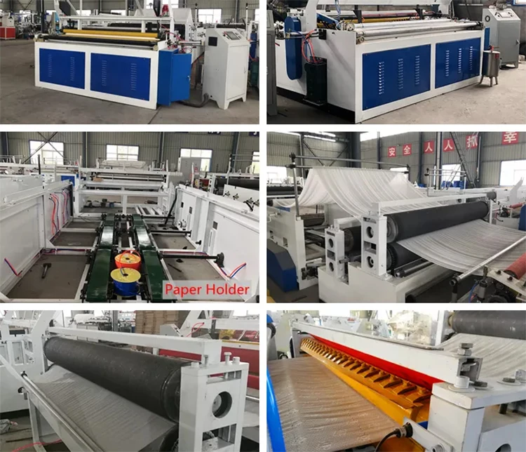 

Fully Auto Toilet Roll Making Machine Tissue Paper Production Line 300m Min Rewinder Log Saw Cutter Embossing Equipment