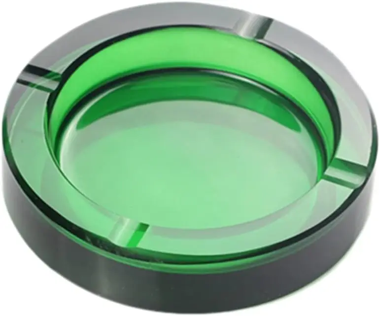 

4-Inch Crystal Glass Ashtray, Elegant and Durable for Home or Office Use