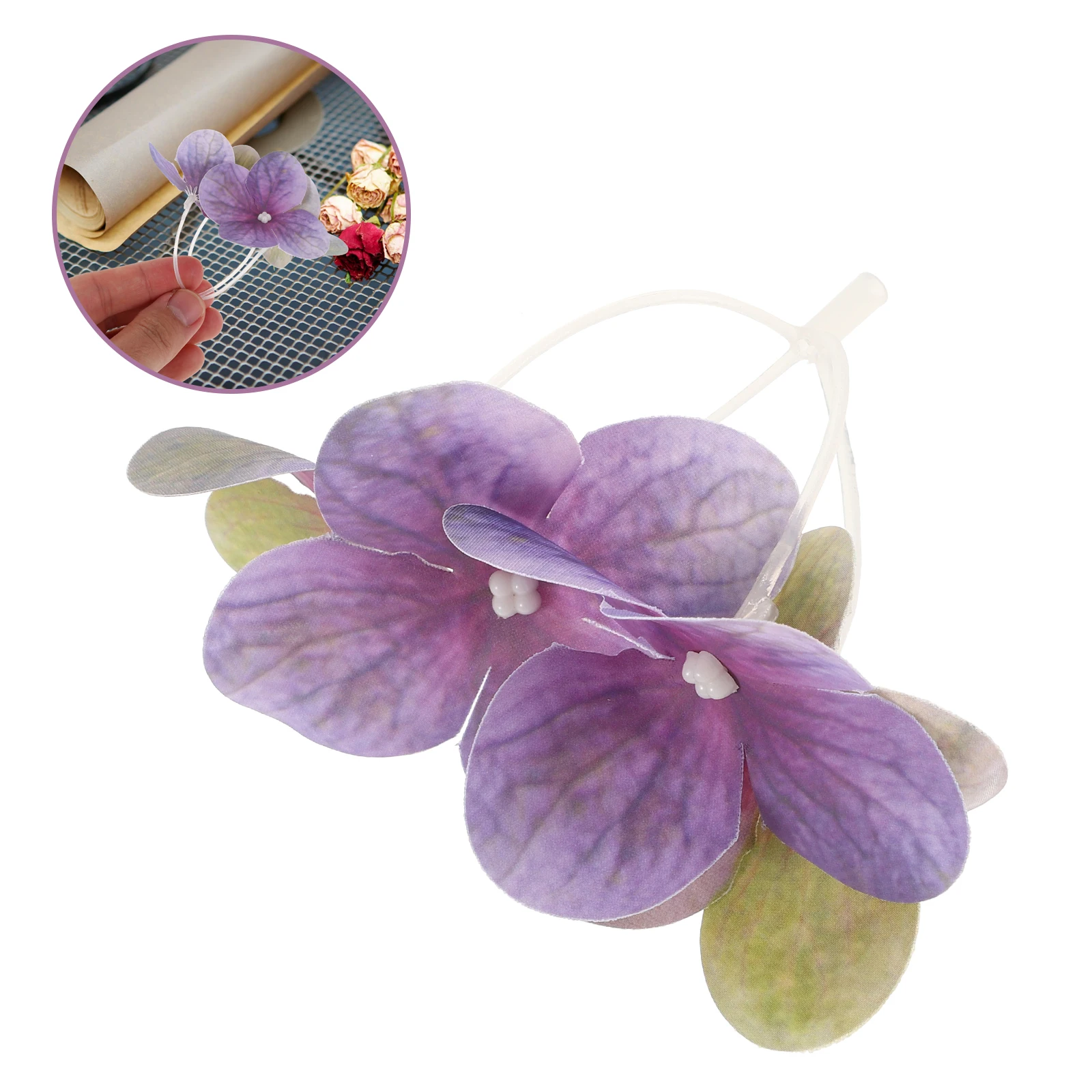 

50 PCS Hydrangea Pieces Fake Flower Flowers Headgear Craft for Crafts Artificial Soft Rubber Fabric Heads