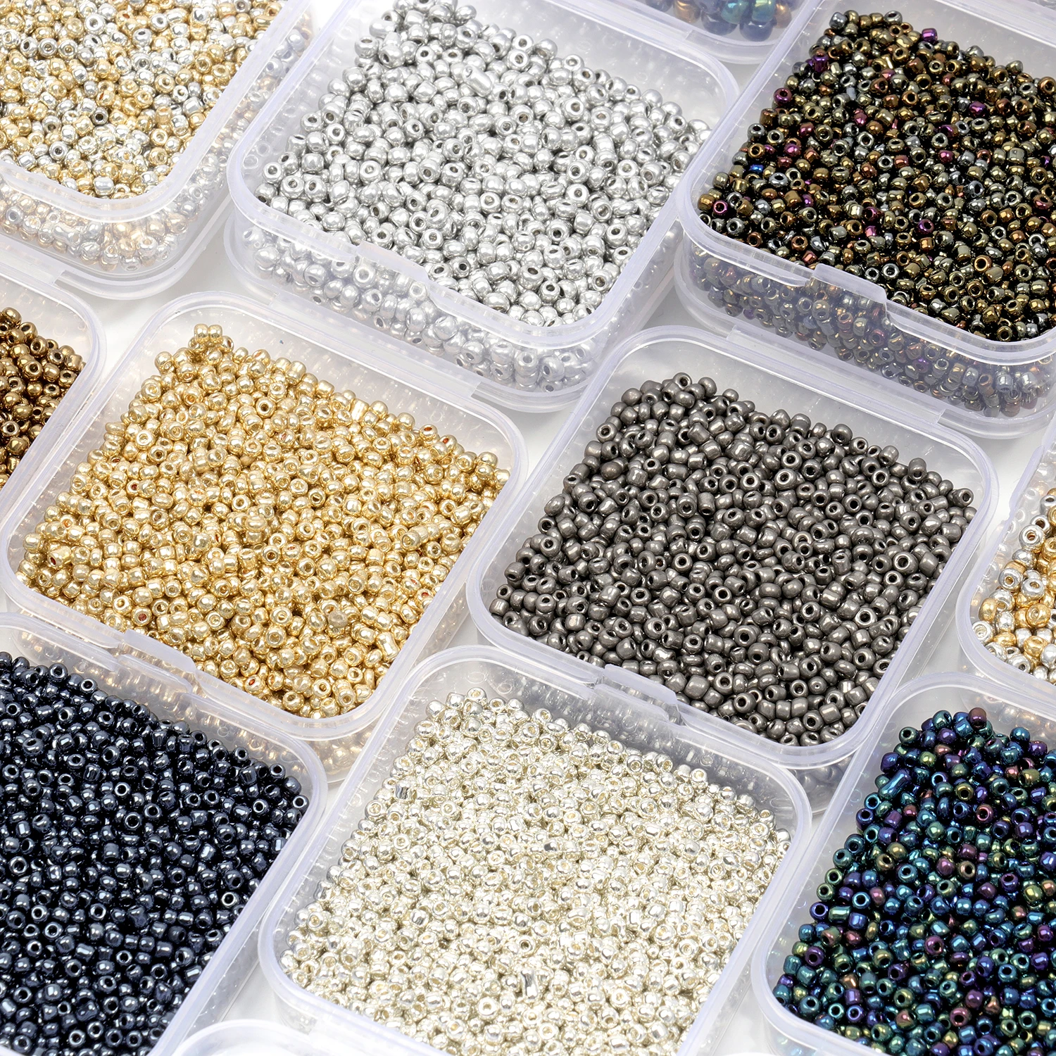 

Стеклянные бусины с покрытием в коробке, 2 мм, 3 мм, 4 мм, маленькие круглые бусины для самостоятельного изготовления браслетов, рукоделия, бусины-разделители для изготовления ювелирных изделий