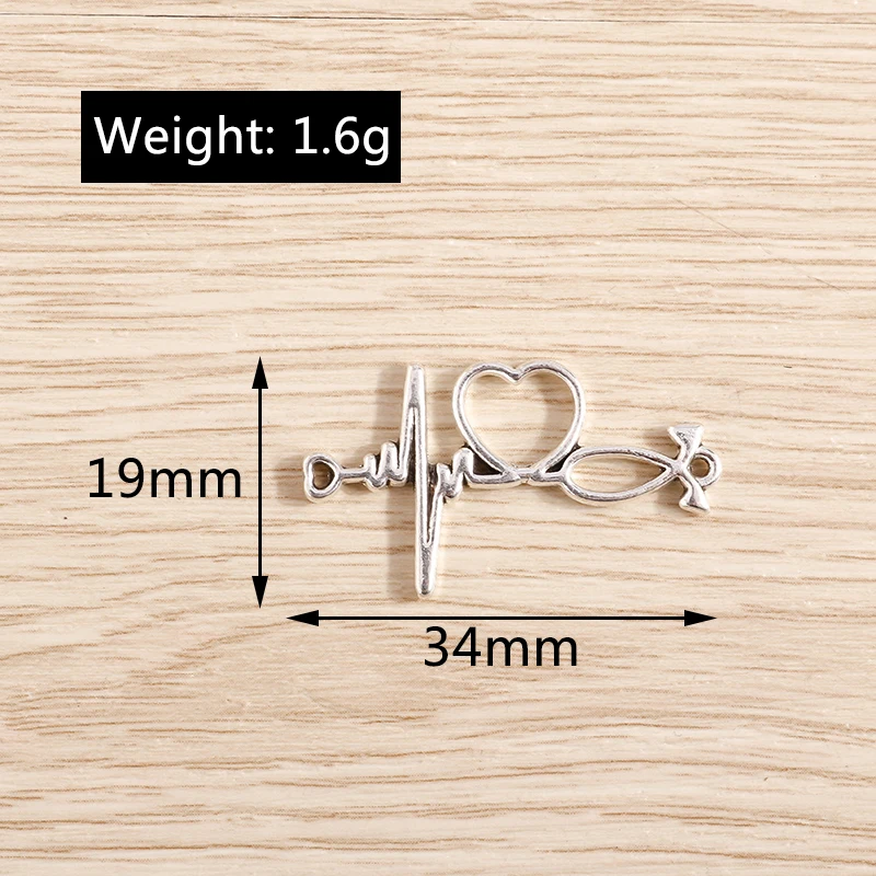 Tusember 20 Stück 16 x 27 mm Legierungsmetall-Stethoskop-Anhänger für Anhänger, Gesundheitswesen, DIY-Halsketten, Ohrringe, handgefertigter Schmuck – Detail 11