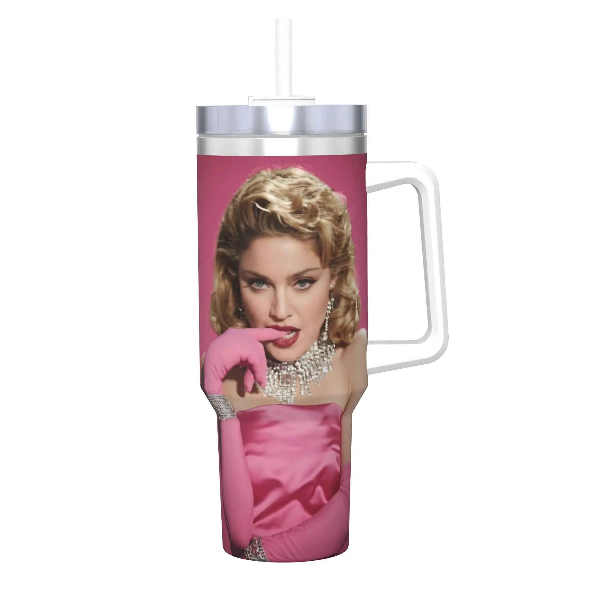 M-Madonnas Confessions II Tumbler With Straw  Stainless Steel Mug Cups Double Wall Vacuum Insulated for Cold Or Hot 40oz