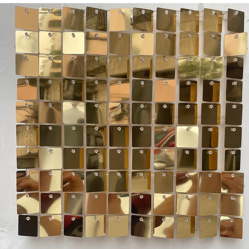 12/16/18/24PCS Shimmer Muur Achtergronden zilverachtige Vierkante Pailletten Wandpaneel Achtergronden Party achtergronden voor Bruiloft Verjaardag Decor
