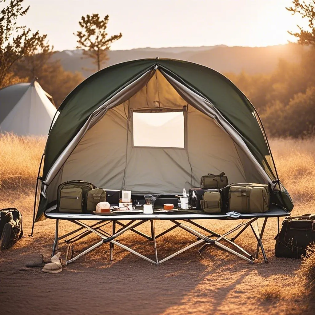 خيمة سرير مقاومة للماء لشخص واحد، خيمة سرير تخييم محمولة قابلة للطي على الأرض، خيمة صيد خارجية مدمجة على سرير المهد أو الاستخدام بمفردها #2