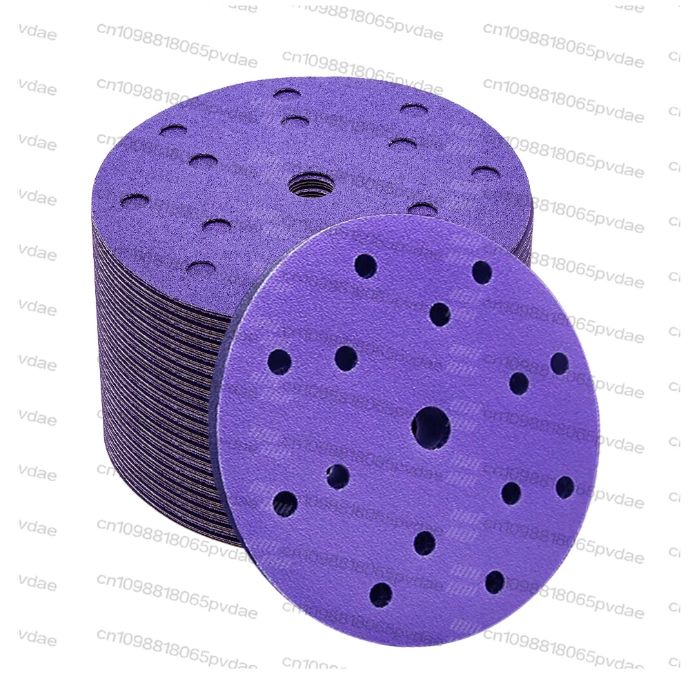 6 Inch Ceramic Sanding Discs,6 Inch 15 Hole Hook and Loop Backing Sandpaper Sander Wood Metal Paint Finish